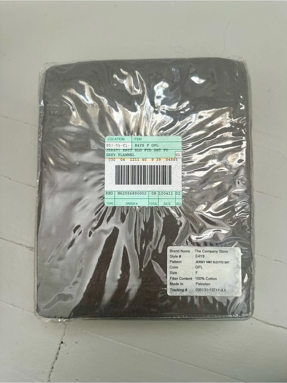 Full Gray Jersey Cotton Sheet Set **New Unopened